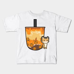 Tiger Brown Sugar Boba Milk Tea Kids T-Shirt